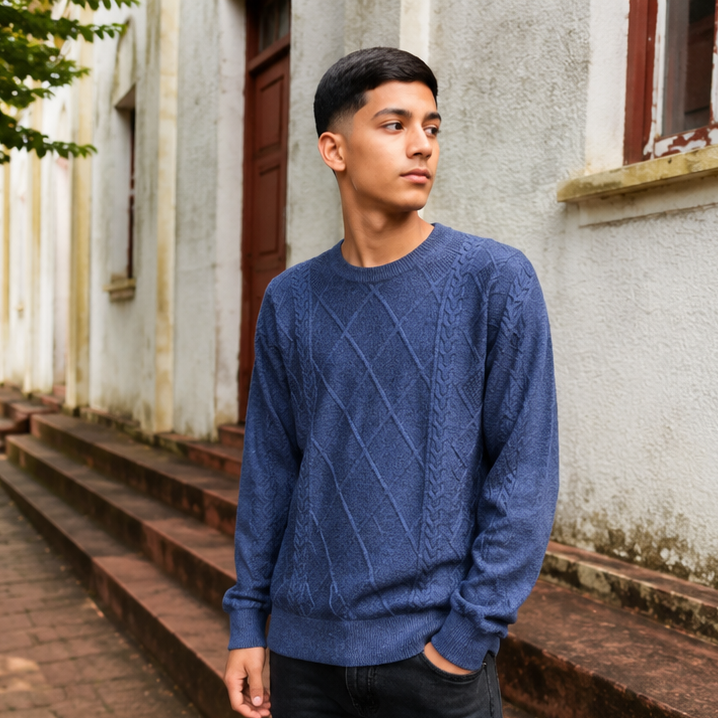 Blusa Masculina em Tricô Confortável Casual para Inverno