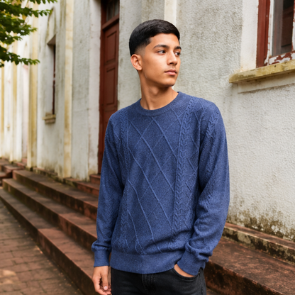 Blusa Masculina em Tricô Confortável Casual para Inverno