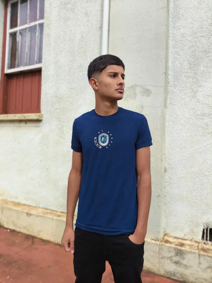 Camisetas Masculinas Gola Redonda Básicas com Caimento Confortável Azul Marinho